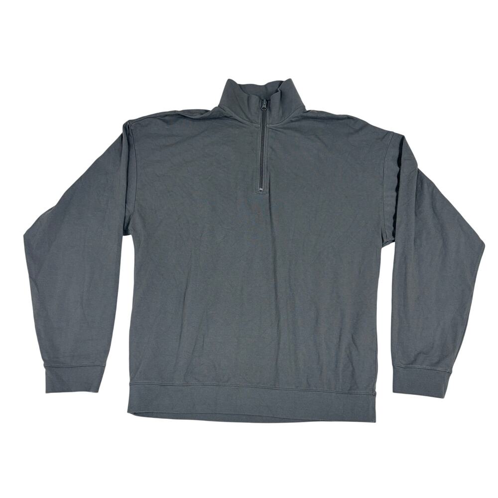 SKIMS Men's Cotton Fleece Relaxed Crew Neck Pullover Onyx Black Size S NWT